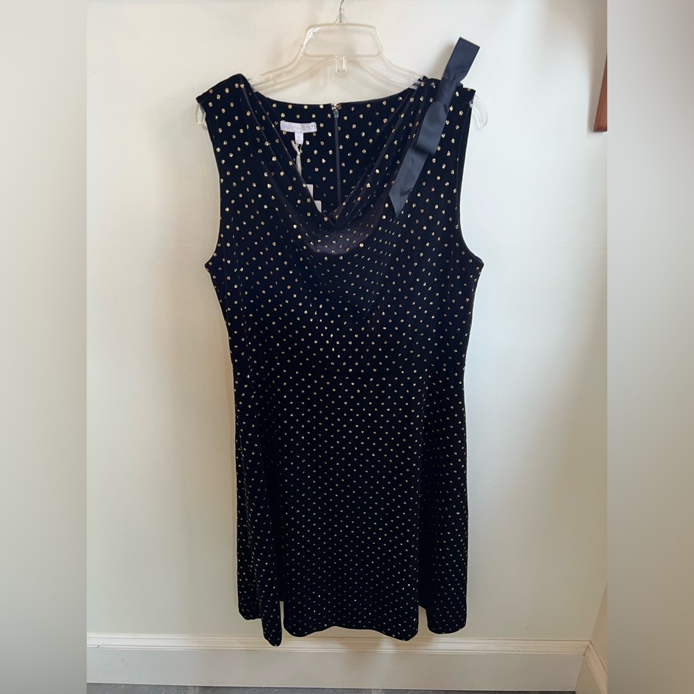 NWT Talbots Velvet Cowl Neck Dress with Glittery Dots